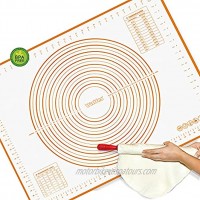Silicone Pastry Mat Walfos Non-Stick Baking Mat Fondant Mat with Measurement Non-Slip Rolling Mat Perfect for Rolling Dough Cookie & Baking 23.6 x 15.7
