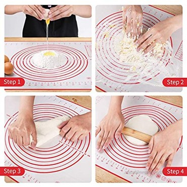 Silicone Pastry Mat with Measurement Non-Stick Baking Mat Extra Large Non-Slip Dough Rolling Mat BPA Free Heat Resistant Fondant Mat Counter Mat Easy Clean Kneading Matts Pie Crust Liner 15.7 x 19.6