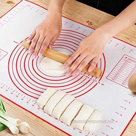 Silicone Pastry Mat with Measurement Non-Stick Baking Mat Extra Large Non-Slip Dough Rolling Mat BPA Free Heat Resistant Fondant Mat Counter Mat Easy Clean Kneading Matts Pie Crust Liner 15.7 x 19.6