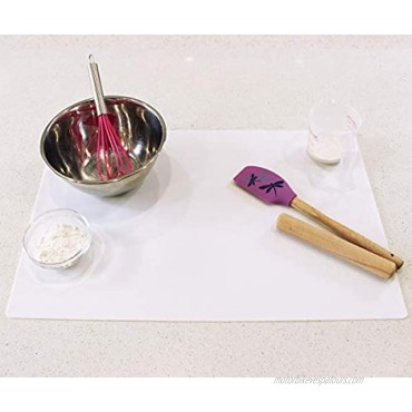 Webake Extra Large Silicone Mat For Countertop Multipurpose Nonstick Heat Resistant Mat 23.6 x 15.7 for Baking Rolling Dough Fondant Resin Expoxy Craft Jewerly White
