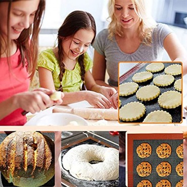 WEISE Silicone Baking Mat（2 Piece-Set）Non-Stick Oven Liner Perforated Steaming Mesh Pad Food Safe Baking Sheets For Macaron Pastry Cookie Pizza Bun Bread Making