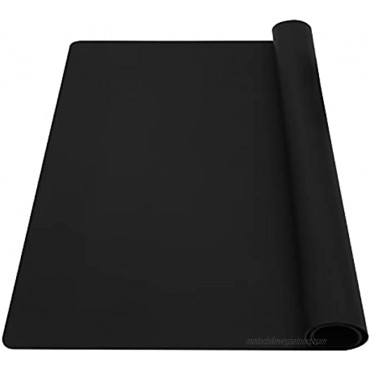 wellhouse Extra Large Silicone Baking Mat Pastry Mat Countertop Protector Clay Mat No-slip Non Stick Waterproof Heat Resistant Silicone Placemats Table Mat 23.6 by 15.7 inchBlack