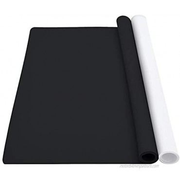 YOYI YOYI Silicone Placemats,23.6 by 15.7 Inch Large Silicone Pastry Baking Mat,Silicone Sheet for Craft,Countertop Protector No-slip Non Stick Waterproof Heat Resistant Multipurpose Mat Black+Clear