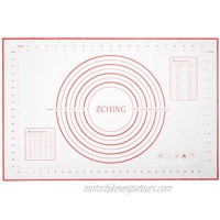 ZCHING Silicone Pastry Measurement Not-Slip Rolling Dough Mats for Baking 24“ x 16” red L W