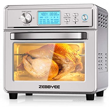 Zebbyee 22QT Air Fryer Oven 16-in-1 Convection Oven 1700W Toaster Oven Air Fryer Toaster Oven Combo with Rotisserie Dehydrator Bake Toast Roast Function 5 Accessories. ETL Certified
