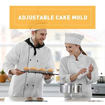 2 Piece Adjustable Cake Mold Ring Set Stainless Steel Round Cake Mold and Square Cake Mousse Mold for Home Kitchen Baking Cooking Supplies 6-12 Inch 3.6-6 Inch