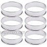 6 Pack 4 Double Rolled Cake Crumpet Tart Rings Mold Stainless Steel Round Mousse Pastry Ring Mould for Baking Dessert Ring Tools Heat-Resistant Metal English Muffin Rings for Home Food Baking Tool