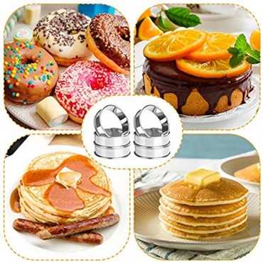 6 Pcs Double Rolled Crumpet Rings Stainless Steel English Muffin Rings Rust Resistant Tart Rings Tart Rounds for Home Baking Round 3.15inch