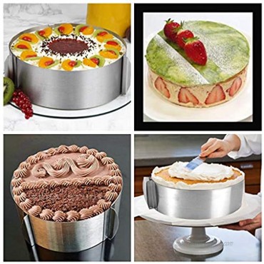 6 to 12 IN Cake Mousse Mold Cake Baking RAINBEAN Adjustable Round Cake Ring Mold Stainless Steel Cake Decor Mold Ring For Baking Kitchen Pastry Tools