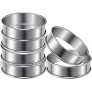 Baking Rings 6pcs English Muffins Rings,3.15inch Stainless Steel Crumpet Rings Molds,Double Rolled Tart Rings Mousse Ring Cake Mold for Home Food Baking Tools