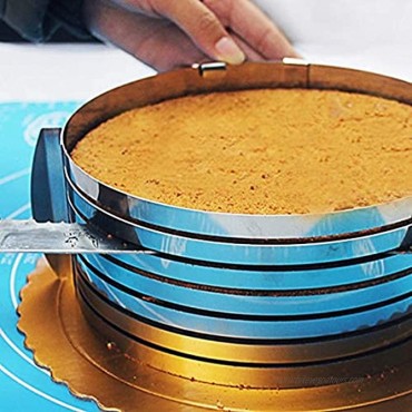 Cake Slicer Ring Cake Leveler Cake Slicer Adjustable Cake Rings Stainless Steel Adjustable 7 Layered Bread Cutter Ring 6-8 Inch Stainless Steel Round Bread Cake Slicer Cutter Mold Cake Tools