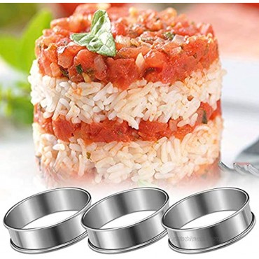 ETSAMOR 4 PCS Double Rolled Tart Rings Stainless Steel Muffin Tart Rings Professional Circular Crumpet Rings Set for Home Food Making Tool Making Small Pastry Pancakes Catering Business