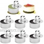 Fireboomoon 6 Pack Stainless Steel Round Cake Mousse Mold with Pusher,Small Round Pastry Cake Baking Rings with Food Pusher3.15 in Diameter