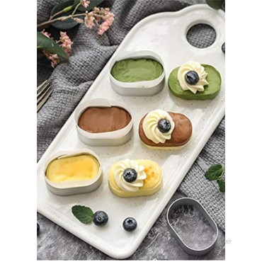 Flunyina 6PCS Mini Cheese Cake Pans Mini Oval Cheese Cake Molds 304 Stainless Steel Small Cake Biscuit Mold for DIY Dessert Cookie Molds2.61.81inch 6.64.62.6cm