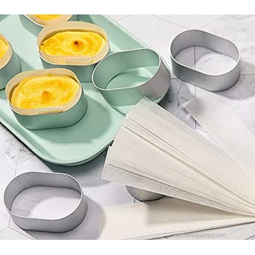 Flunyina 6PCS Mini Cheese Cake Pans Mini Oval Cheese Cake Molds 304 Stainless Steel Small Cake Biscuit Mold for DIY Dessert Cookie Molds2.61.81inch 6.64.62.6cm