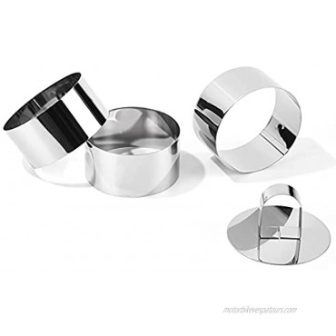 Guowall Round Cake Ring Stainless Steel Small Baking Ring Mold Mousse Cake Mold with Pusher Dessert Rings Set