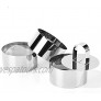 Guowall Round Cake Ring Stainless Steel Small Baking Ring Mold Mousse Cake Mold with Pusher Dessert Rings Set