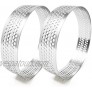 Honbay 2PCS Stainless Steel Round Tart Ring Mini Cake Mousse Ring Cutting Ring for Baking