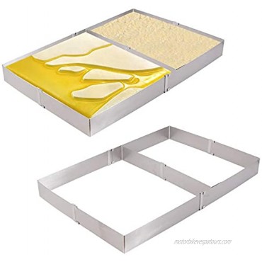 KINJOEK Square Cake Mold Ring Retractable Stainless Steel Adjustable rectangular Mousse Cake Milk Bar Mold Cake DIY Baking Mould Tool