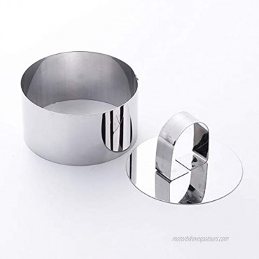 Laojbaba Round Cake Ring,3 x 3 Inch Stainless Steel Mousse Mold For Dessert With Pusher Lifter Cooking Rings