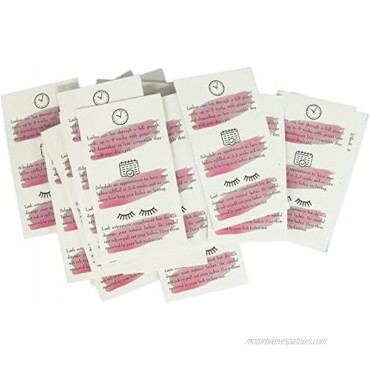 Lash Extension Aftercare Instructions Cards 60 Pack Double Sided Lash Print After Care Cards with White and Pink 3.5 x 2 Inches Instructions Business Cards2-3 Week Fillers