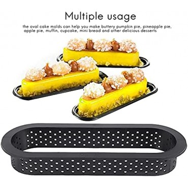 LNIMI 12 Pieces Oval Tart Rings Heat-Resistant Perforated Cake Mousse Non Stick Bakeware Tart Cake Cake Rings