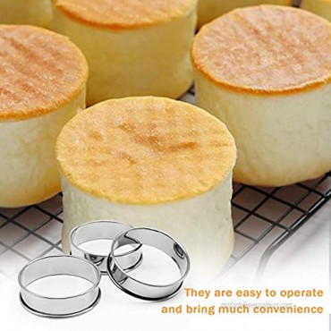 Muffin Tart Ring Stainless Steel English Muffin Ring double rolled tart ring Crumpet Rings nonstick for Home Baking Heat-Resistant cake ring 3.15 inch 6pcs