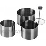 Set of 3 Round Stainless Steel Cake Rings Mousse Cake Ring Mold with Press Set
