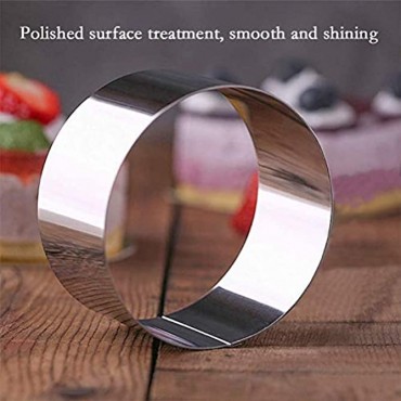 Set of 4 Round Stainless Steel Small Cake Rings Round Muffin Pastry Rings Food Rings Cake Rings Dessert Rings Set Including 4 Rings & 2 Food Presses