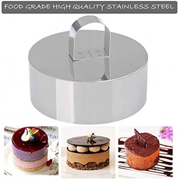 Set of 4 Round Stainless Steel Small Cake Rings Round Muffin Pastry Rings Food Rings Cake Rings Dessert Rings Set Including 4 Rings & 2 Food Presses