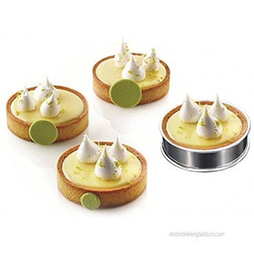 Tart Rings English Muffin Rings Professional Stainless Steel Cooking Rings for Mini Fruit Tarts French Tarts Crumpets and flan 4 Pieces