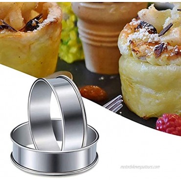 Uncle Jack 6 Pack 4‘' Double Rolled English Muffin Rings Stainless Steel Crumpet Rings Tart Rings Round