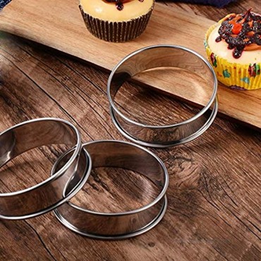 Uncle Jack 6 Pack 4‘' Double Rolled English Muffin Rings Stainless Steel Crumpet Rings Tart Rings Round