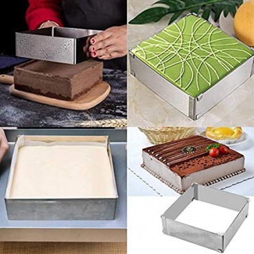 WAWO Adjustable Stainless Steel Square Cake Mousse For Baking Round Cake Party Tool Birthday Dessert Handmade Snack Cake Decor Square Cake Mold