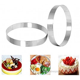 Yahpetes Mousse Rings 2 Pcs Baking Mold 0.6”X 3.9”Egg Pancake Rings Stainless Steel Round Shaped Cake Ring For Making Donuts Biscuits Burgers 0.6”X 3.9”