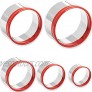 5 Pcs Round Circle Cookie Cutters 1.6 2.3 2.9 3.7 4.5 0.4MM Thickness Heavy Duty Food-Grade Stainless Steel Biscuit Cutter Mini Cookie Cutters Unique Design with Protective Red Top PVC
