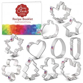 Ann Clark Cookie Cutters 11-Piece Every Season Cookie Cutter Set with Recipe Booklet Pumpkin Turkey Star Shamrock Easter Egg Gingerbread Man and More