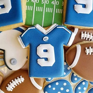 Ann Clark Cookie Cutters 3-Piece Football Cookie Cutter Set with Recipe Booklet Football Football Helmet and T-Shirt
