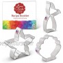 Ann Clark Cookie Cutters 3-Piece Mermaid Cookie Cutter Set with Recipe Booklet Mermaid Tail Starfish Seashell