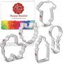 Ann Clark Cookie Cutters 5-Piece Baby Shower Cookie Cutter Set with Recipe Booklet Onesie Bib Rattle Bottle and Baby Carriage
