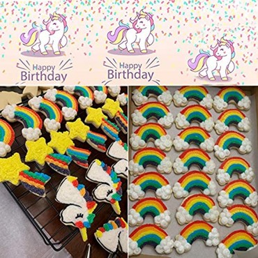 BakingWorld Unicorn Cookie Cutters Set 5 Pcs Unicorn,Unicorn Head,Rainbow,Shooting Star and Star,Stainless Steel Cookie Molds for Kitchen Handmade Biscuit Baking Tools