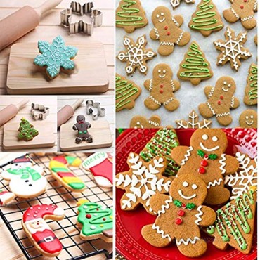 Christmas Cookie Cutter Set 5 Piece Holiday Cookies Molds Snowman Christmas Tree Gingerbread Man Candy Cane Snowflake