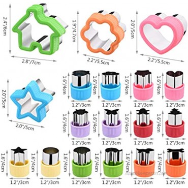Cookie Cutters Set of 36 with Silicone Baking Cups Sandwiches Vegetable Fruit Cutters Set for Kids with Flower House Star Heart Shapes-Food Grade Stainless Steel Mini Cookie Cutters for Party