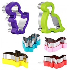 Dinosaur Cookie Cutters Set Stainless Steel Shaped Cookie Candy Food Cutters Molds for DIY Kitchen Baking Kids Dinosaur Theme Birthday Party Supplies Favors 6pack