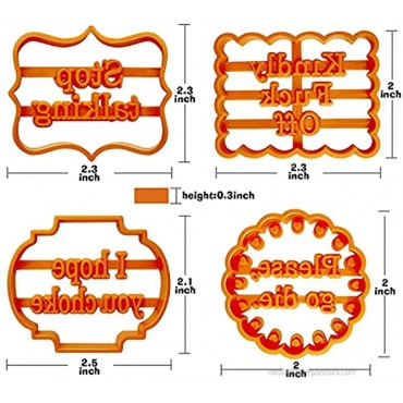 DIY Shapes Creative cookie molds 4-piece packs rude phrases suitable for the kitchen