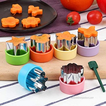 FIRETREESILVERFLOWER 1.5in Vegetable Cutter Shape Set-12PCS Mini Cookie Cutters Fruit Biscuit Pastry Mold Children's Baking and Food Supplement Tool Accessories.20 Forks