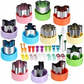 FIRETREESILVERFLOWER 1.5in Vegetable Cutter Shape Set-12PCS Mini Cookie Cutters Fruit Biscuit Pastry Mold Children's Baking and Food Supplement Tool Accessories.20 Forks