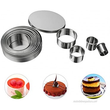 Homy Feel Round Cookie Biscuit Cutter Set 12 Circle Pastry Donut Doughnut Cutter Set Round Cookie Cutters Circle Baking Metal Ring Molds