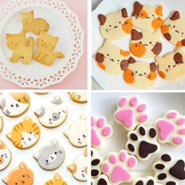 Kitty Cat Cookie Cutter Set-6 Piece-Kitty Cat Face Kitty Butt Kitty Cat Paw and 3 Cute Shapes Kitty Cat Body Cookie Cutters Molds for Kitty Cat Themed Party cat