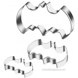 KSPOWWIN 3 Pack Cookie Cutters Set Stainless Steel Bat Shape Halloween Biscuit Cookie Cutter 3 Pieces Cookie Cutters